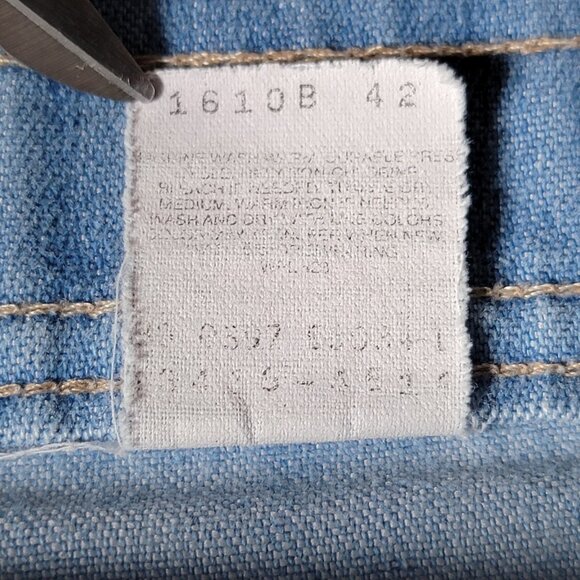 Vintage Levis Orange Tab Jeans Mens 38 x 32 Denim Straight Stretch Blue USA Made - Picture 11 of 16